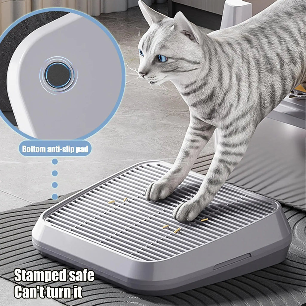 Bac à litière avec rampe et double filtre anti-traces pour chat
