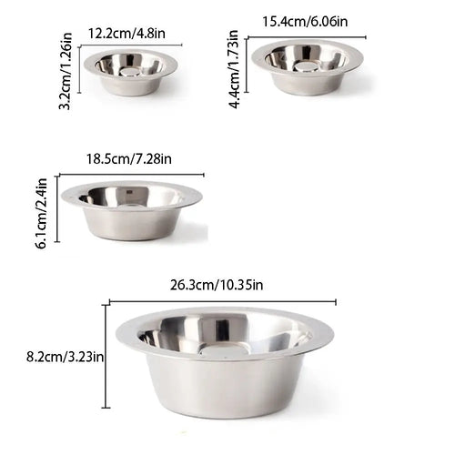 Gamelle anti-glouton en inox pour chat et chien – Tailles S/M/L/XXL