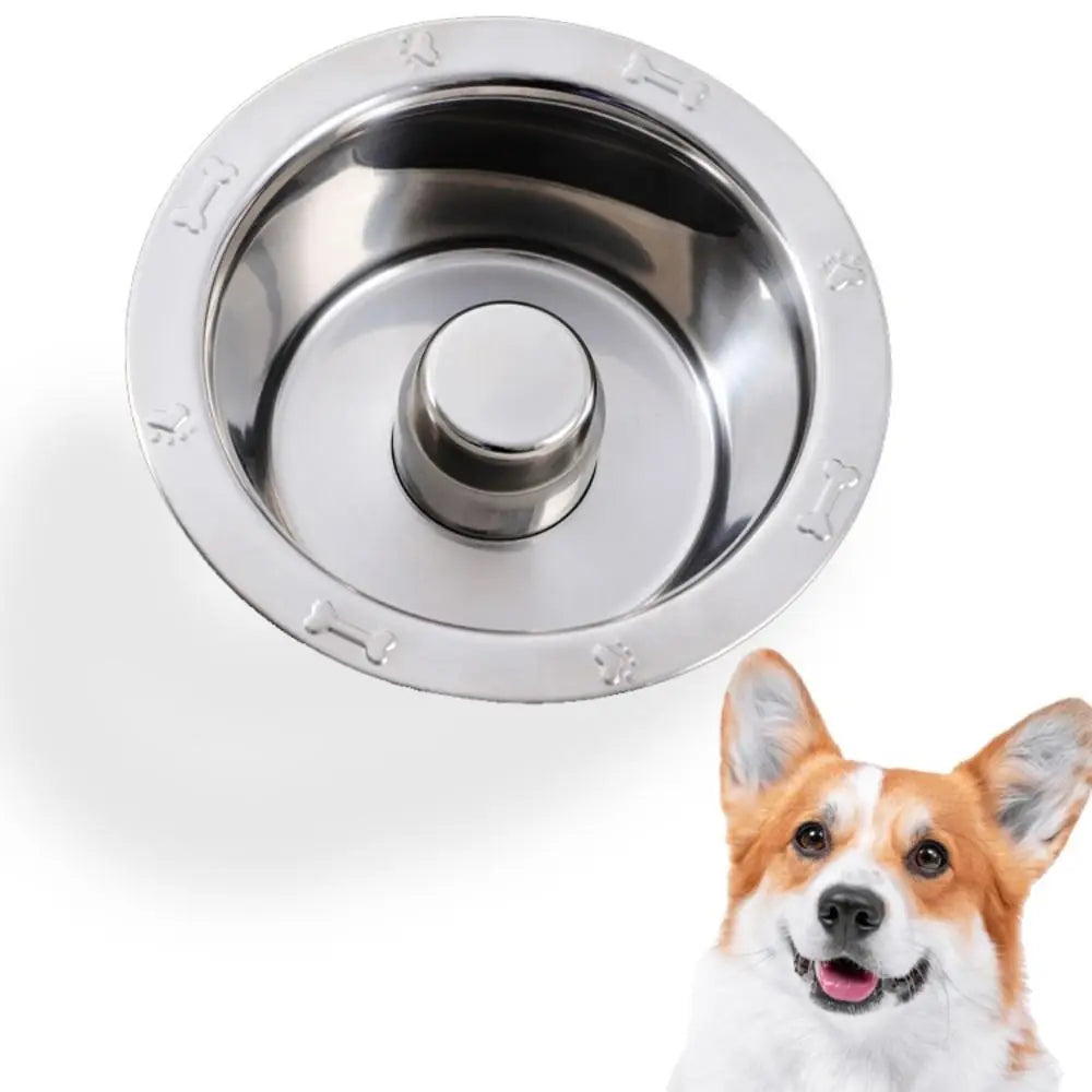 Gamelle anti-glouton en inox pour chat et chien – Tailles S/M/L/XXL