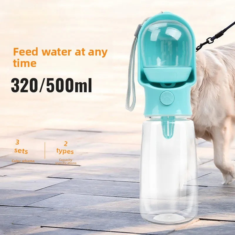 Bouteille d'eau portable pour chien en balade – 2 en 1 avec gamelle